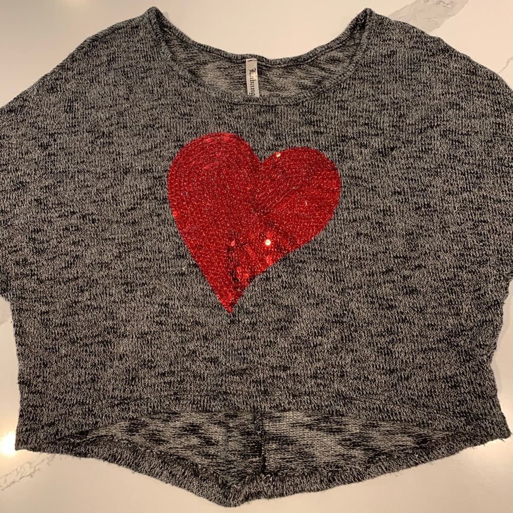 Gray Heart Top